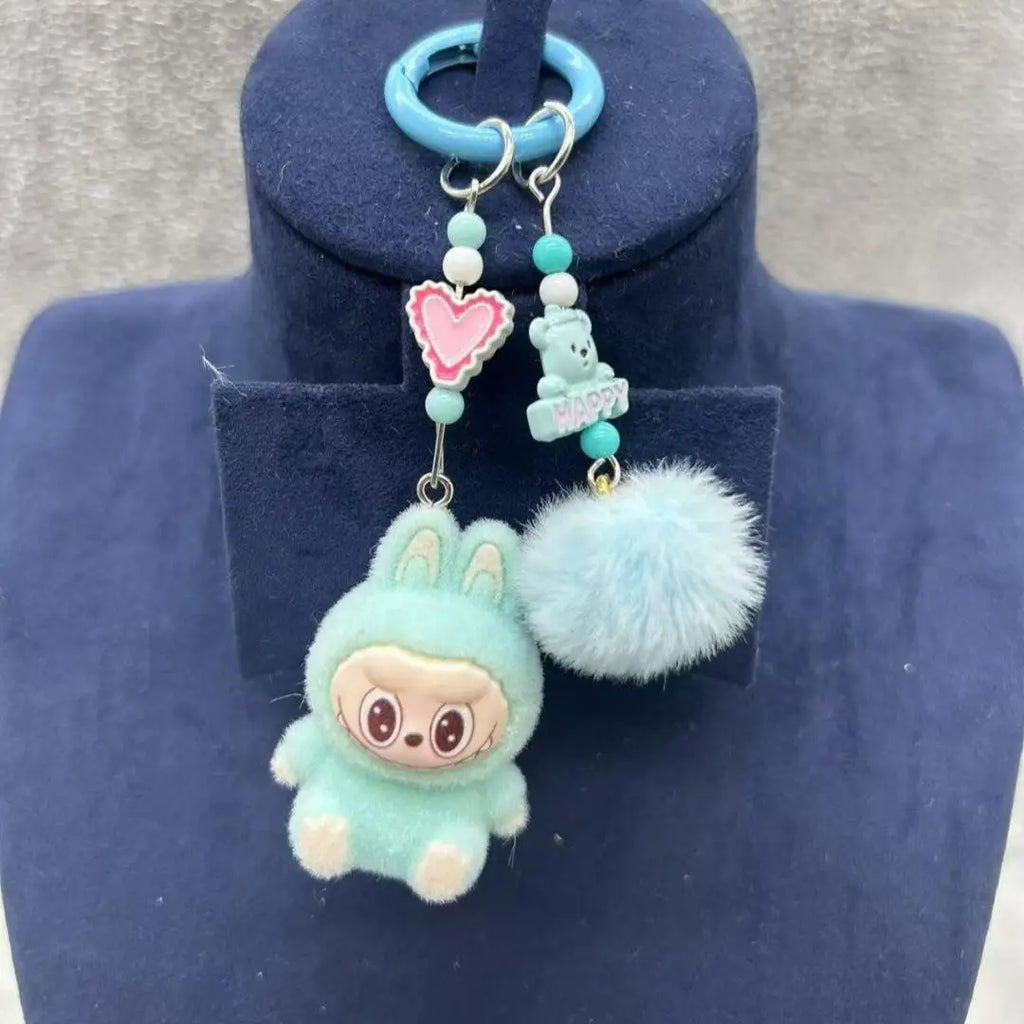 Labubu Resin Heart Keychain