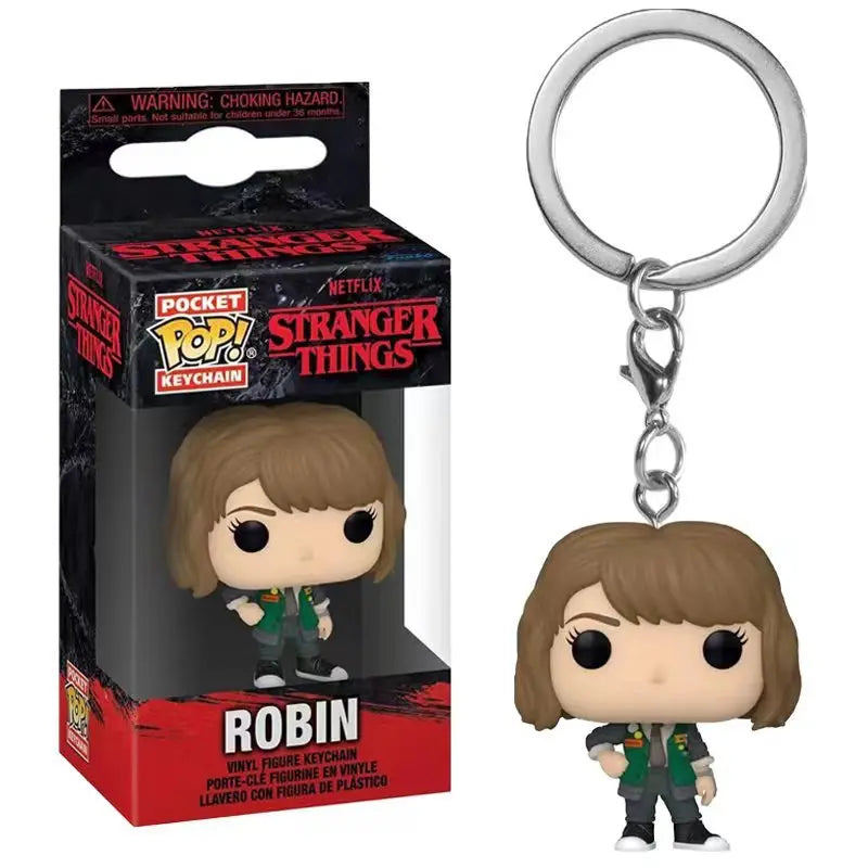 Funko POP NEW Arrive  Keychain ELEVEN Demogorgon DUSTIN Barb Steve Robin  Keychain Toy Vinyl Figure Model Kid Toys
