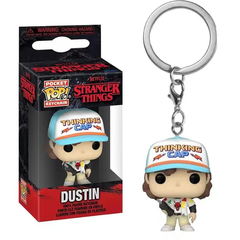 Funko POP NEW Arrive  Keychain ELEVEN Demogorgon DUSTIN Barb Steve Robin  Keychain Toy Vinyl Figure Model Kid Toys
