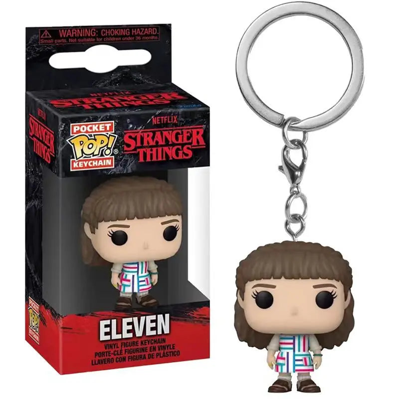 Funko POP NEW Arrive  Keychain ELEVEN Demogorgon DUSTIN Barb Steve Robin  Keychain Toy Vinyl Figure Model Kid Toys